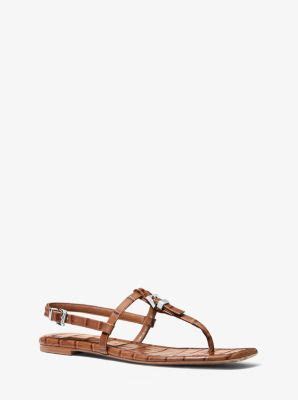 the newest version of sofia by michael kors|Sofia Crocodile Embossed Leather Sandal .